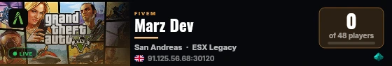Marz Dev live status badge