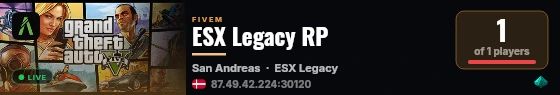 ESX Legacy RP live status badge
