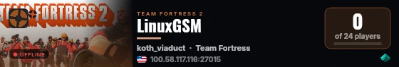 LinuxGSM live status badge