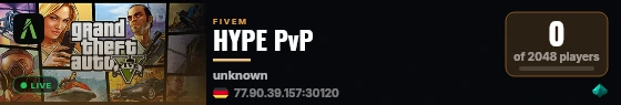 HYPE PvP live status badge