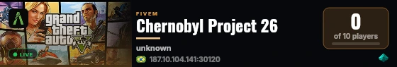 Chernobyl Project 26 live status badge