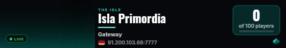 Isla Primordia live status badge