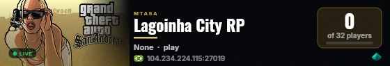 Lagoinha City RP live status badge