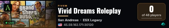 Vivid Dreams Roleplay live status badge