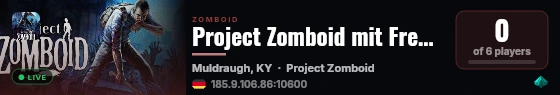 Project Zomboid mit Freunden und Nase ... live status badge