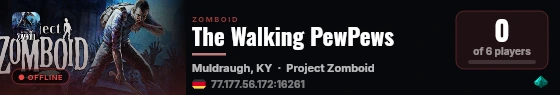 The Walking PewPews live status badge
