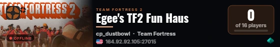 Egee's TF2 Fun Haus live status badge