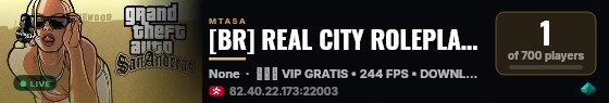 [BR] REAL CITY ROLEPLAY | FIVEM, CORP/FAC, FAVELAS, REALISTA | PCFRACO, OTIMIZADO live status badge