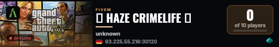 💜 HAZE CRIMELIFE 💜 live status badge