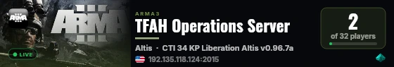 TFAH Operations Server live status badge