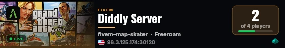 Diddly Server live status badge