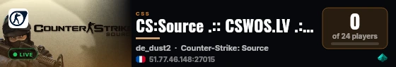 CS:Source .:: CSWOS.LV .::. Public live status badge