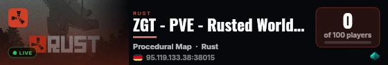 ZGT - PVE - Rusted World (EU) live status badge