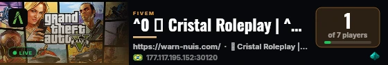 ^0 💎 Cristal Roleplay | ^5Season 1 live status badge