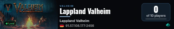 Lappland Valheim live status badge