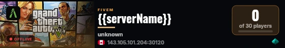 {{serverName}} live status badge