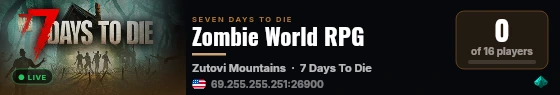 Zombie World RPG live status badge