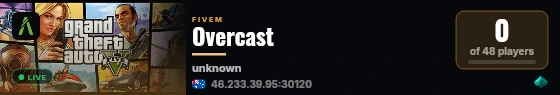 Overcast live status badge