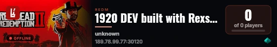 1920 DEV built with Rexshack RedM Build by Rexshack Gaming! live status badge