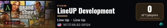LineUP Development live status badge