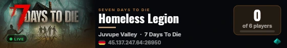 Homeless Legion live status badge