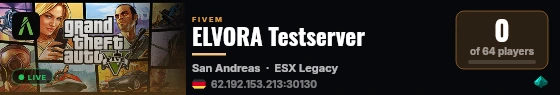 ELVORA Testserver live status badge