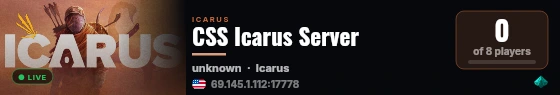 CSS Icarus Server live status badge