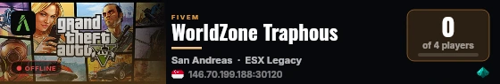 WorldZone Traphous live status badge