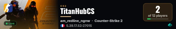 TitanHubCS live status badge