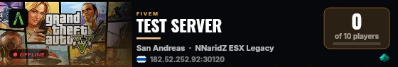 TEST SERVER live status badge