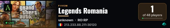 Legends Romania live status badge