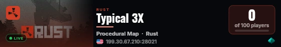 Typical 3X live status badge