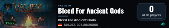 Bleed For Ancient Gods live status badge