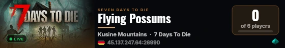 Flying Possums live status badge