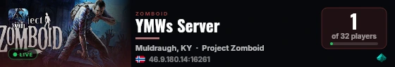 YMWs Server live status badge