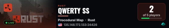 QWERTY SS live status badge
