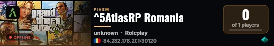 ^5AtlasRP Romania live status badge