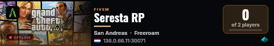 Seresta RP live status badge