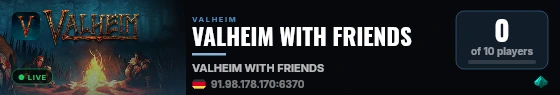 VALHEIM WITH FRIENDS live status badge