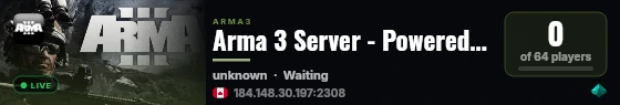 Arma 3 Server - Powered by AMP live status badge