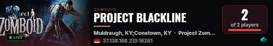 PROJECT BLACKLINE live status badge