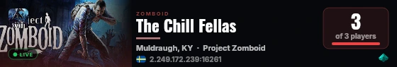 The Chill Fellas live status badge