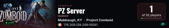 PZ Server live status badge