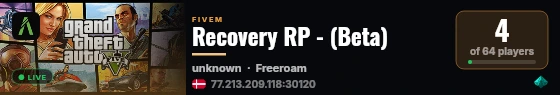 Recovery RP - (Beta) live status badge