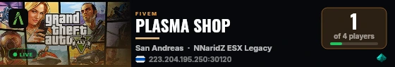 PLASMA SHOP live status badge
