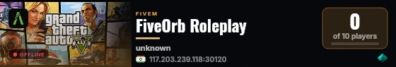 FiveOrb Roleplay live status badge