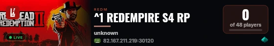 ^1 REDEMPIRE S4 RP live status badge
