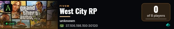 West City RP live status badge