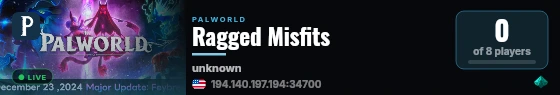 Ragged Misfits live status badge