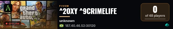^2OXY ^9CRIMELIFE live status badge